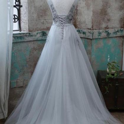 Tianzhihe V-Neck Lace Applique Bridesmaid Dress – A-Line Floor Length, Custom Sizes 2-26, Chiffon Wedding Party Gown - View #13