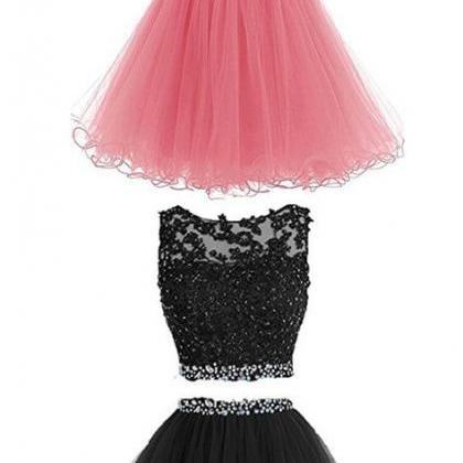 Pink/black homecoming dress, two pi..