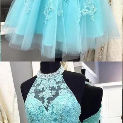 Charming Tulle Prom Dress, Green Ro..