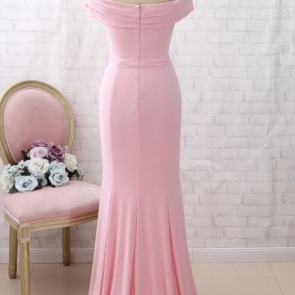 Off the Shoulder Pink Prom Dress Me..