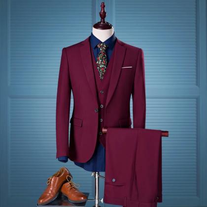 Burgundy Men Suiting, New Style Eve..