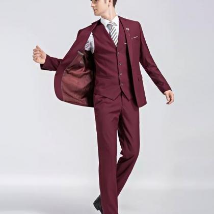Burgundy Men Suiting, New Style Eve..