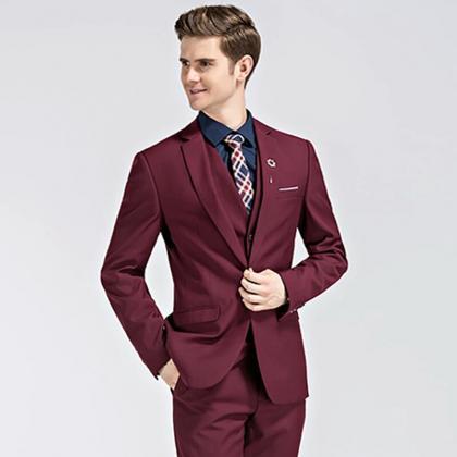 Burgundy Men Suiting, New Style Eve..
