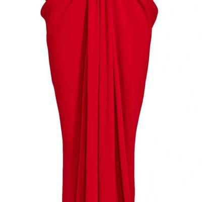 Red Prom Dress,Pleated Evening Dress,Fashion Prom Dress,Sexy Party Dress,Custom Made Evening DressTw
