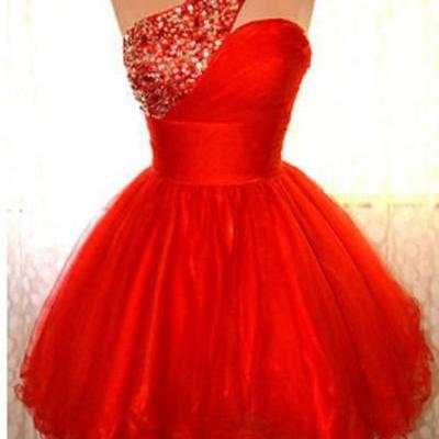 Red Prom Dress,Beaded Homecoming Dress, Cheap Homecoming Dresses, Short Cocktail Dresses