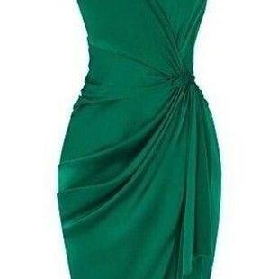 Green V Neck Wrap Short Homecoming Dress