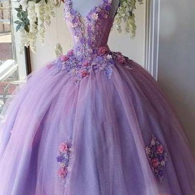 A Line Tulle Long Lace Evening Dress Prom Dress