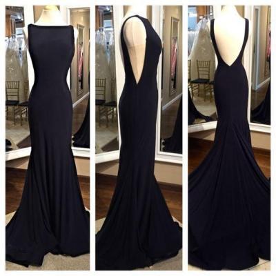 Navy Blue Prom Dress,Mermaid Prom Dress,Backless Prom Dress,Fashion Prom Dress, Cheap Party Dress, 2017 Evening Dress