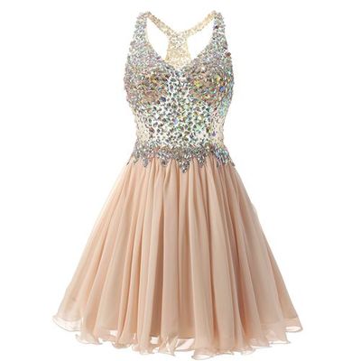 Mini Prom Dress,Beaded Prom Dress,Chiffon Prom Dress,Fashion Homecoming Dress,Sexy Party Dress, New Style Evening Dress