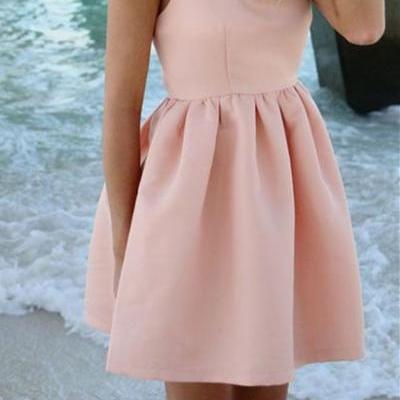 Pink Prom Dress,V Neck Prom Dress,Mini Prom Dress,Fashion Homecomig Dress,Sexy Party Dress, New Style Evening Dress