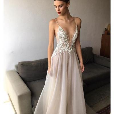 Charming Prom Dress,Deep V Neck Prom Dress,Fashion Prom Dress,Sexy Party Dress,Custom Made Evening Dress
