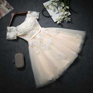 Short Sleeve Prom Dress,Applique Prom Dress,Fashion Homecoming Dress,Sexy Party Dress,Custom Made Evening Dress