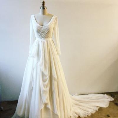 White Prom Dress,Long Sleeve Prom Dress,Fashion Prom Dress,Sexy Party Dress,Custom Made Evening Dress