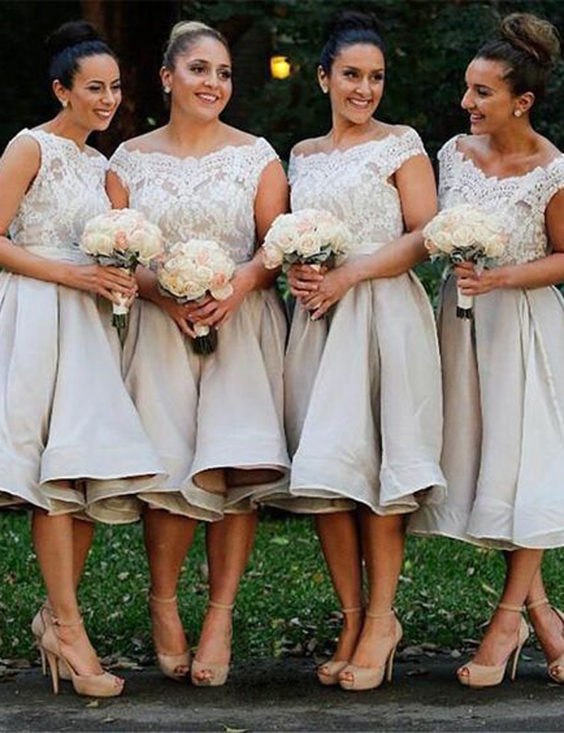 Light Grey Knee Length Dress