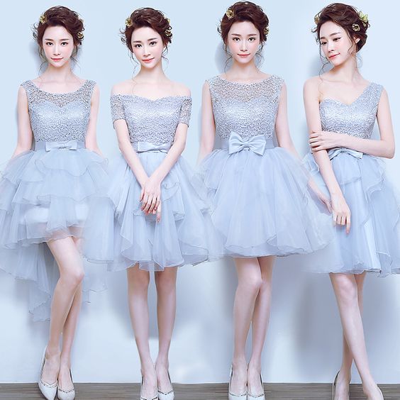 light gray cocktail dress