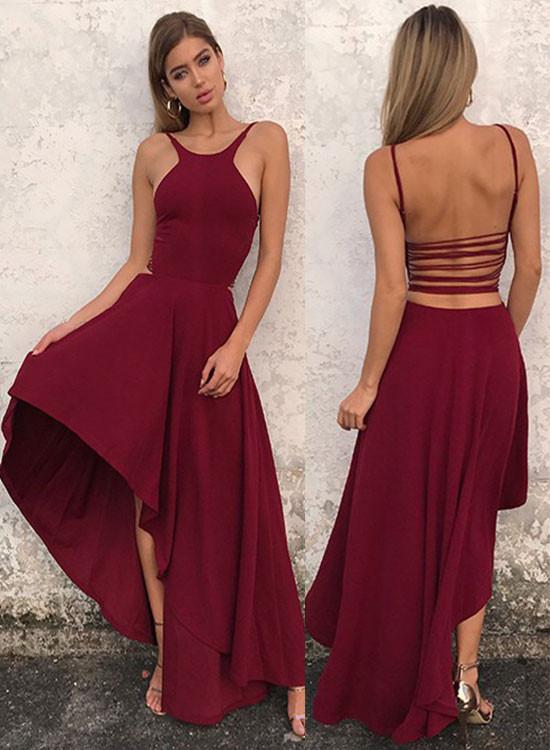 Simple Halter Top Prom Dresses