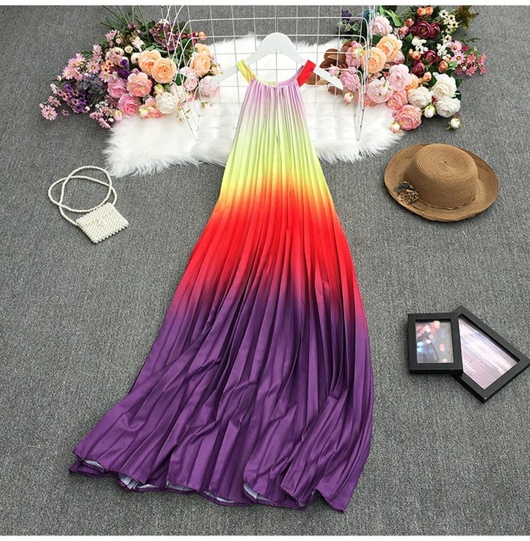 rainbow prom dress
