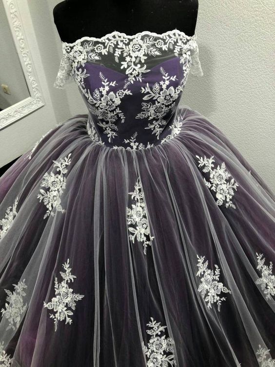 Purple Black Lace Dresses, Black Purple Dress Gothic