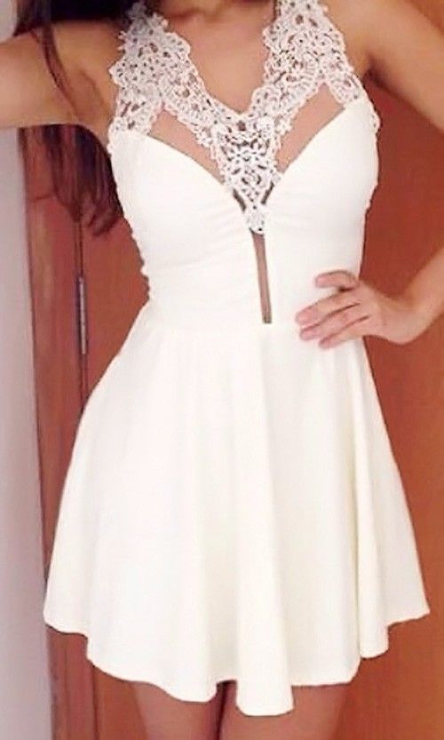 White Floral Prom Dress,Mini Homecoming Dress,Bodice Prom Dress,Fashion ...