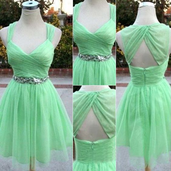 Mint Sequin Prom Dress