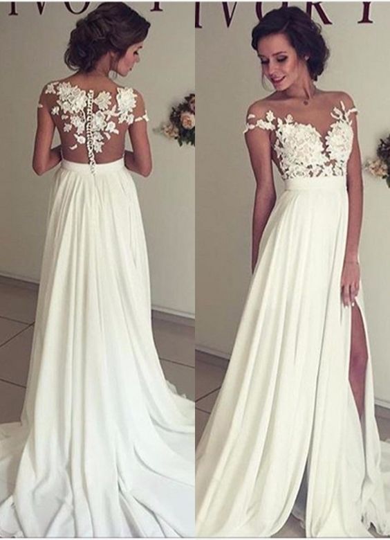 White Floral Prom Dress Fashion Dresses