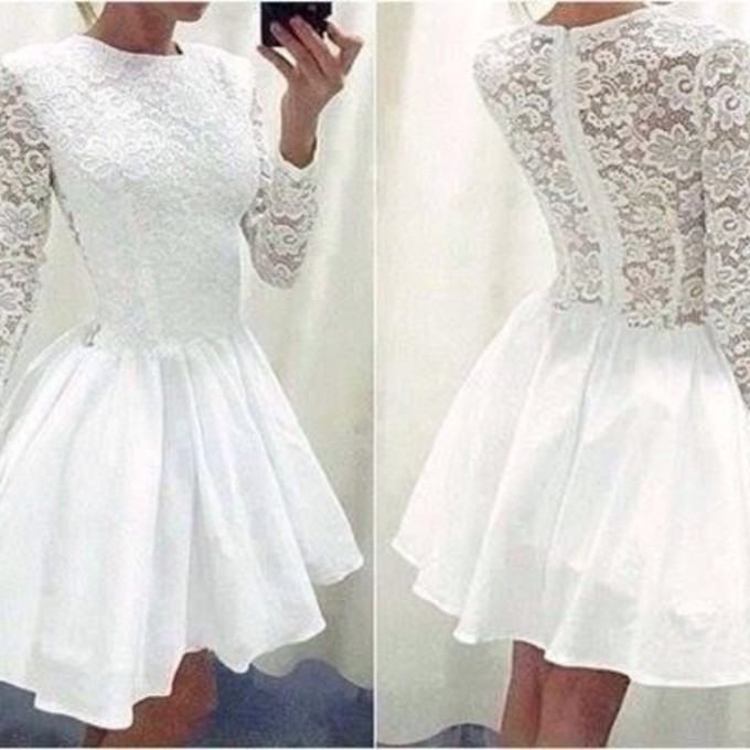 white full sleeve dress