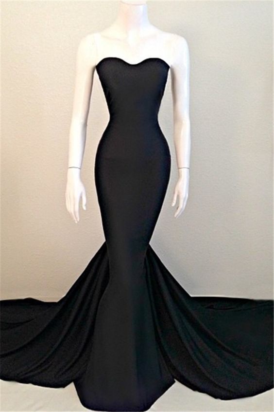 plain black formal dress