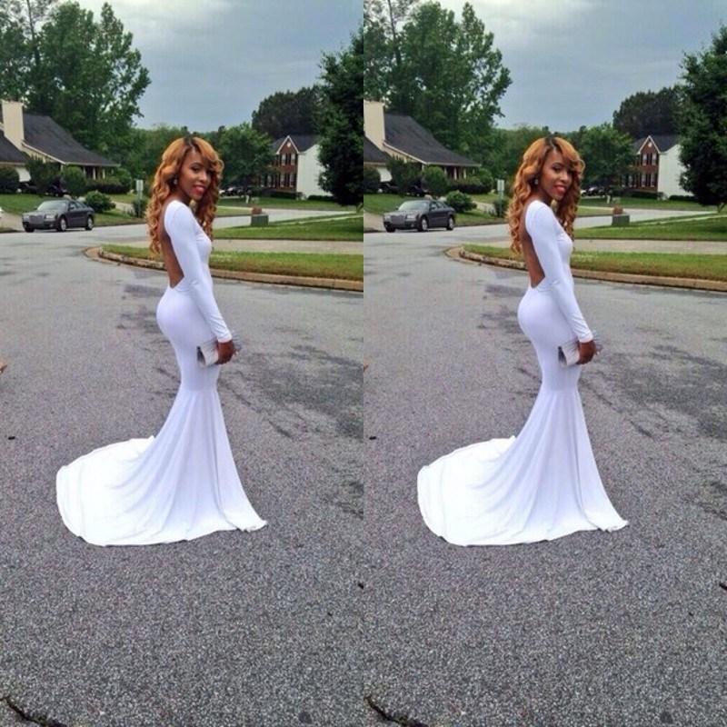 White Prom Dresses with Color