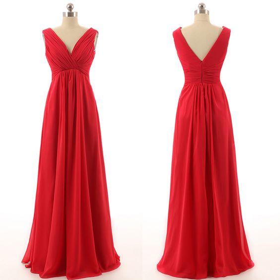 Red Prom Dress V Neck Prom Dressfashion Prom Dresssexy Party Dress New Style Evening Dress 4768