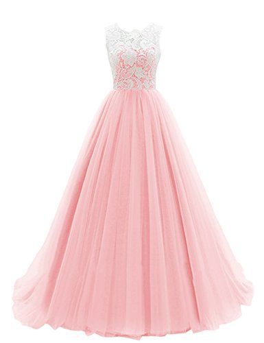 Custom Charming Pink Lace Chiffon Prom Dress,Fashion Prom Dress,Sexy ...