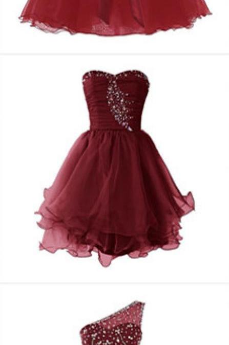 Burgundy Prom Dresses, Short Homecoming Dress,Fashion Homecoming Dress,Sexy Party Dress,Custom Made Evening Dress