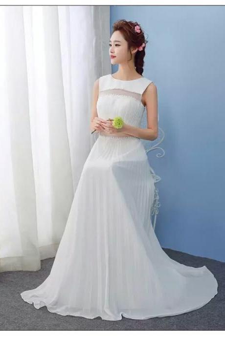 White Prom Dress,Chiffon Evening Dress,Fashion Prom Dress,Sexy Party Dress,Custom Made Evening DressTw
