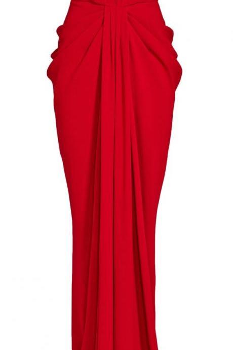 Red Prom Dress,Pleated Evening Dress,Fashion Prom Dress,Sexy Party Dress,Custom Made Evening DressTw