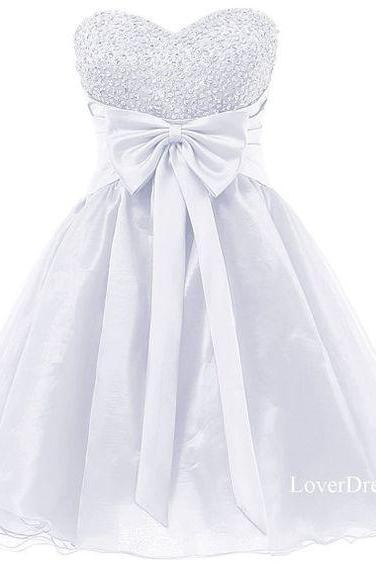 Short Strapless Crystal Homecoming Dress,Fashion Homecoming Dress,Sexy Party Dress,Custom Made Evening Dress