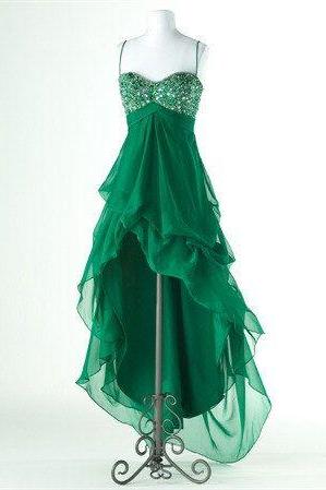 Green Prom Dresses,Beaded Homecoming Dresses,Fashion Homecoming Dress,Sexy Party Dress,Custom Made Evening Dress