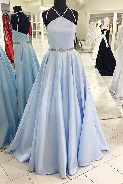 Charming Prom Gowns, Elegant Evening Party Dress, Formal Prom Dresses, Satin Prom Gowns with Straps, Off Shoulder Evening Dress