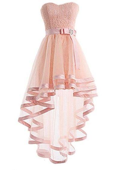 Pink short homecoming dress, simple sweetheart tulle homecoming dress 488