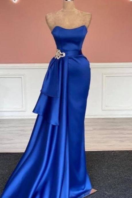 Royal Blue Mermaid Long Prom Dress 
