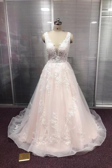 Beautiful Pink Lace Backless Sleeveless Full Appliques Formal Dress