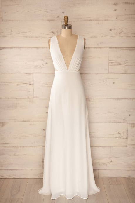 Deep V Chiffon Floor-Length Evening Dress 339