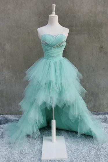 Sequins High Low Dress,Layered Tulle Prom Dress,A Line Prom Dress,Fashion Prom Dress,Sexy Party Dress, New Style Evening Dress