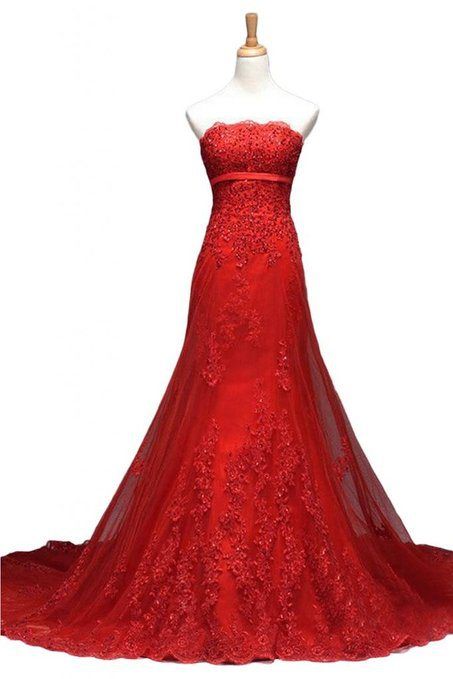 Red Lace Prom Dress,Applique Prom Dress,Bodycon Prom Dress,Fashion Prom Dress,Sexy Party Dress, 2017 New Evening Dress