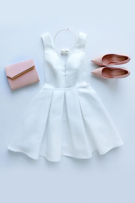 White Prom Dress,Zipper Prom Dress,Mini Prom Dress,Fashion Homecoming Dress,Sexy Party Dress, New Style Evening Dress