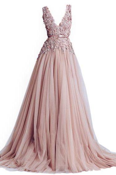 Deep V Neck Prom DressA Line Prom Dress,Illusion Prom Dress,Fashion Prom Dress,Sexy Party Dress, New Style Evening Dress