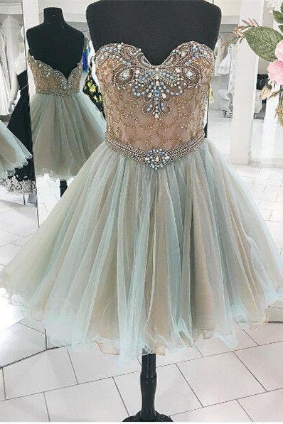 Sweetheart Prom Dress,Beaded Prom Dress,Mini Prom Dress,Fashion Homecomig Dress,Sexy Party Dress, New Style Evening Dress