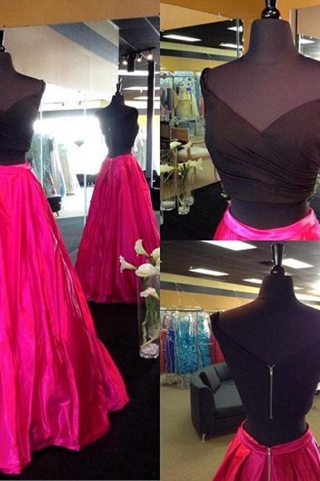 Two Pieces Prom Dress,A Line Prom Dress,Zipper Prom Dress,Fashion Prom Dress,Sexy Party Dress, New Style Evening Dress