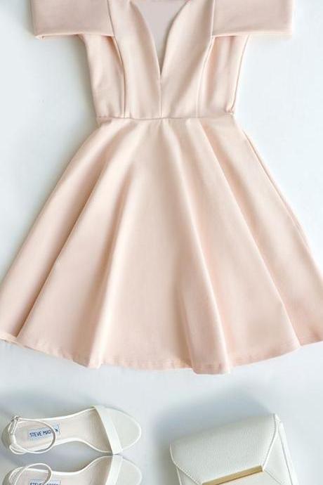 Off The Shoulder Prom Dress,Pink Prom Dress,Mini Prom Dress,Fashion Homecomig Dress,Sexy Party Dress, New Style Evening Dress