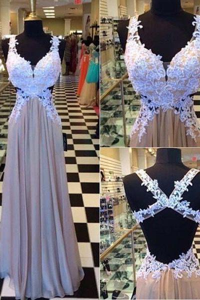 Floral Prom Dress,Backless Prom Dress,Applique Prom Dress,Fashion Prom Dress,Sexy Party Dress, New Style Evening Dress
