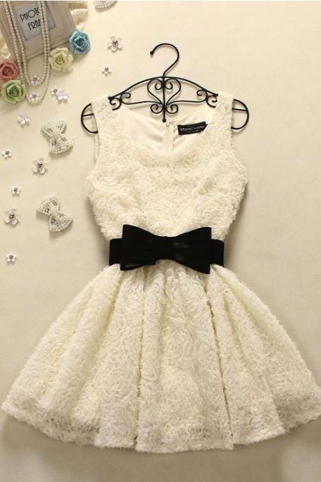 White Prom Dress,Bowknot Prom Dress,Mini Prom Dress,Fashion Homecomig Dress,Sexy Party Dress, New Style Evening Dress