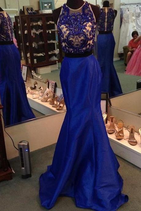 Beaded Prom Dress,Mermaid Prom Dress,Two Pieces Prom Dress,Fashion Prom Dress,Sexy Party Dress, New Style Evening DressLa